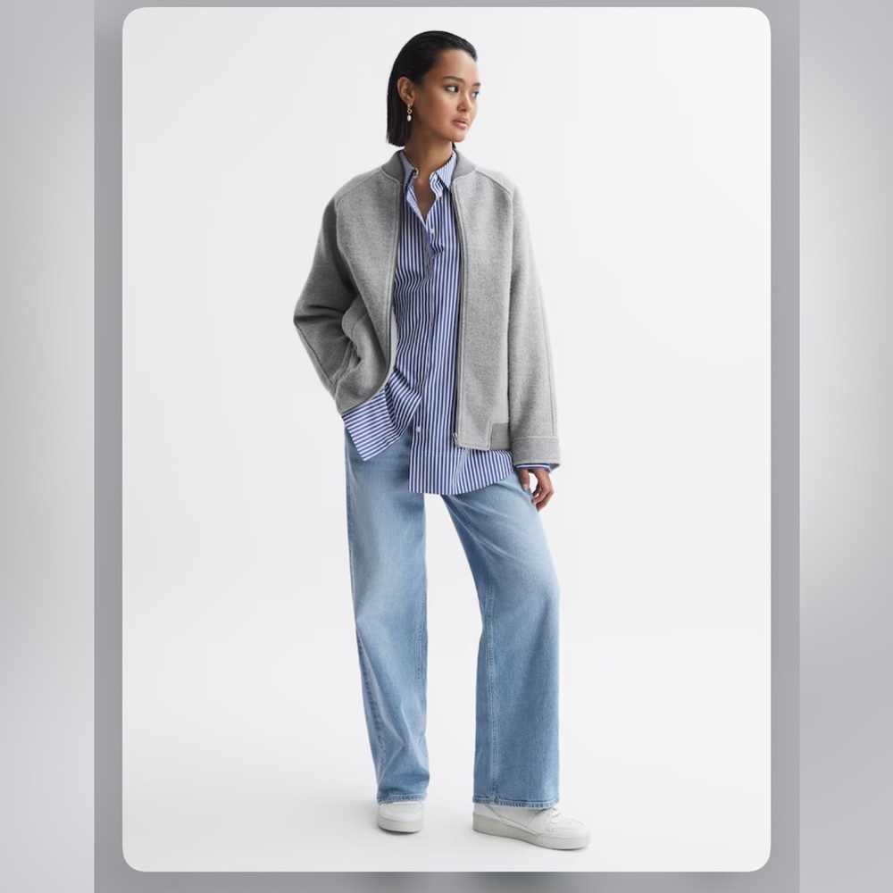 Reiss Gray Bomber Jacket